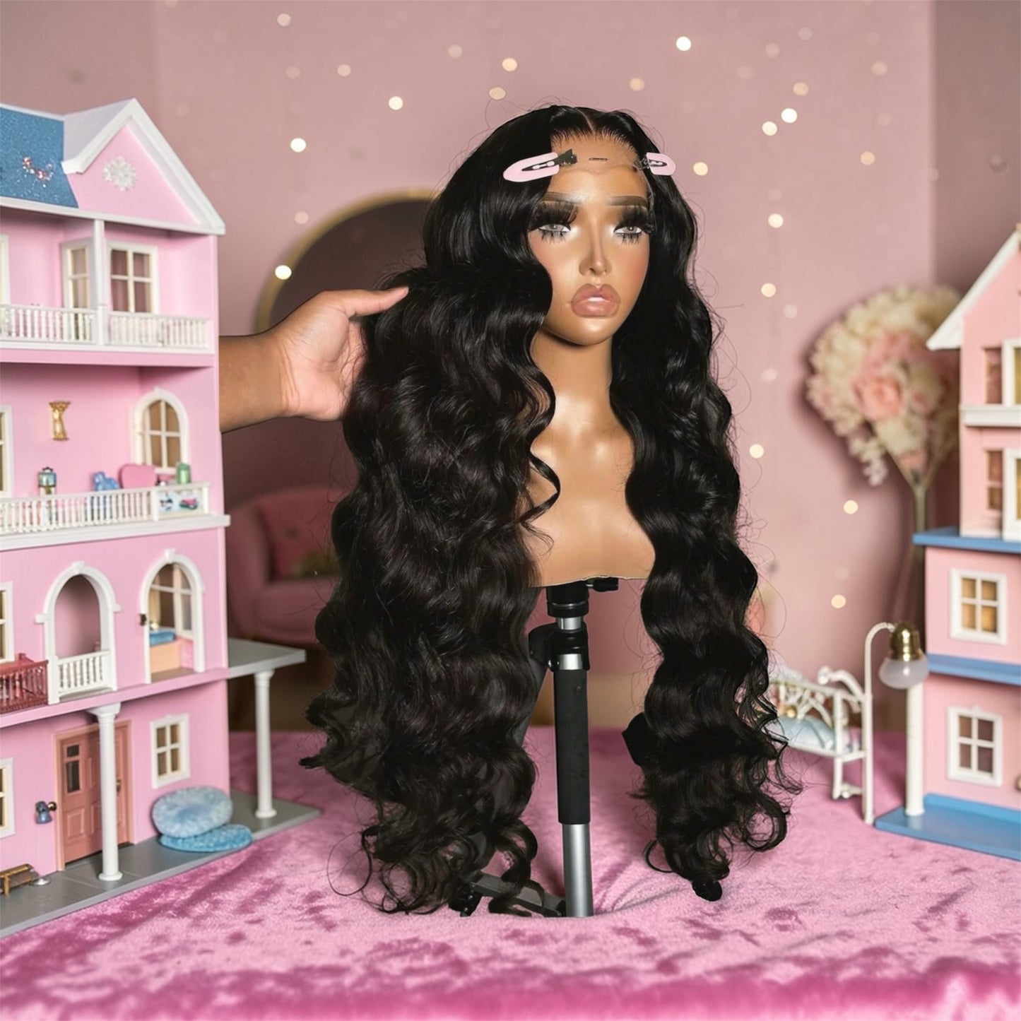 Dollhouse Lux 1B Body Wave 30” – 200% Density – 13x6 – 100%  Virgin Pre-Plucked Human Hair