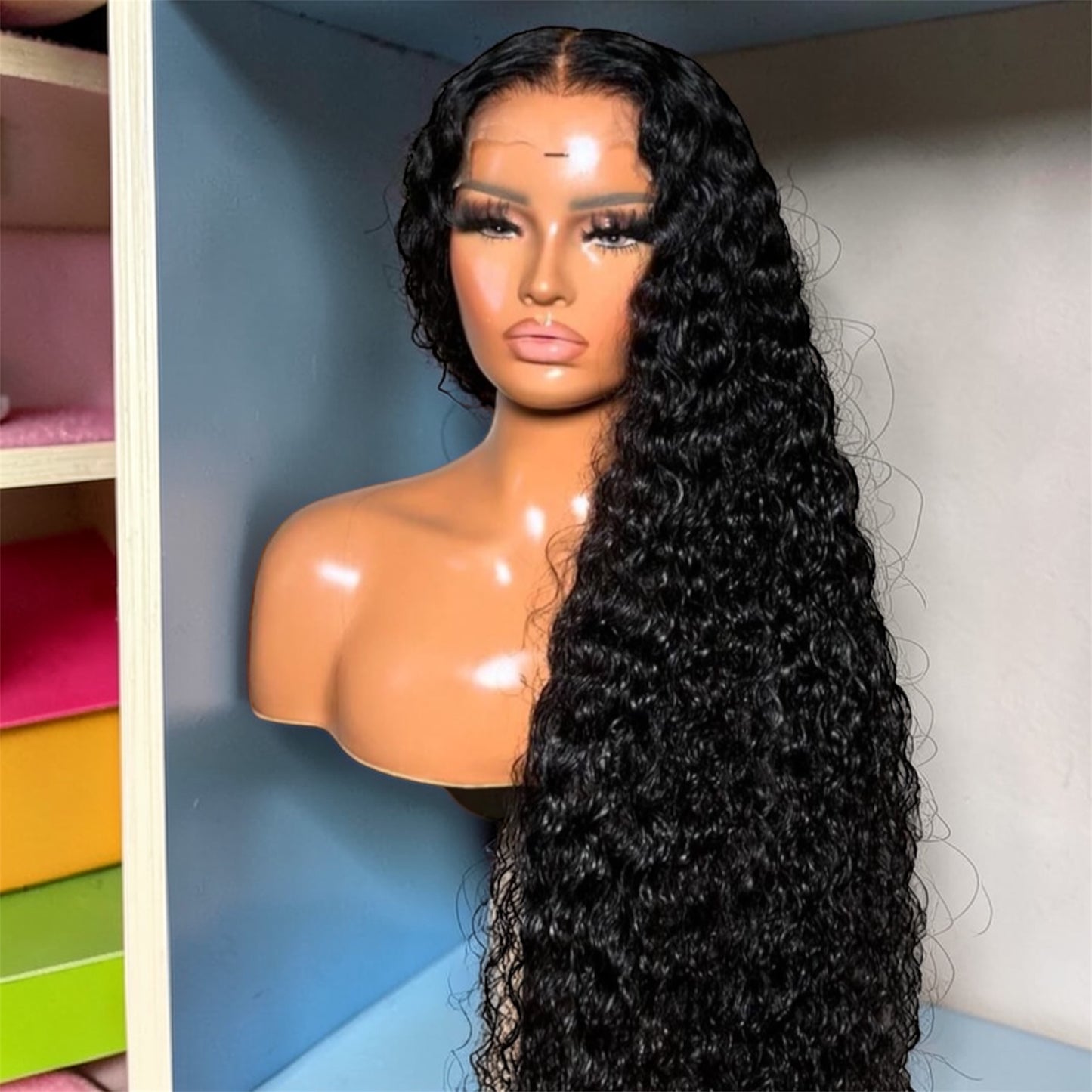 Dollhouse Lux 1B Deep Wave 30" – 200% Density – 13x6 – 100%  Virgin Pre-Plucked Human Hair